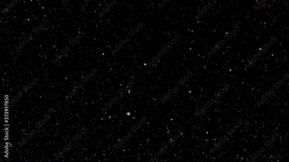 Dust particles on black background. 3D effect with snow glare and flare sparkle Dust particles on black background. 3D effect with snow glare and flare sparkle