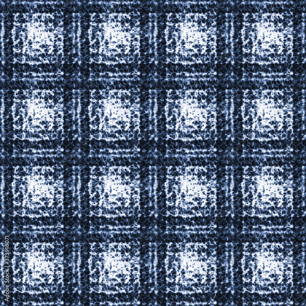 Fototapeta premium Tie dye shibori seamless pattern. Watercolour abstract texture.