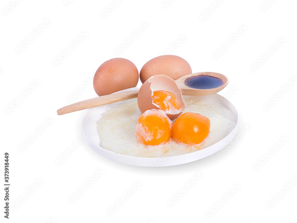 Onsen eggs isolated on white background. Onsen eggs isolated on white background.