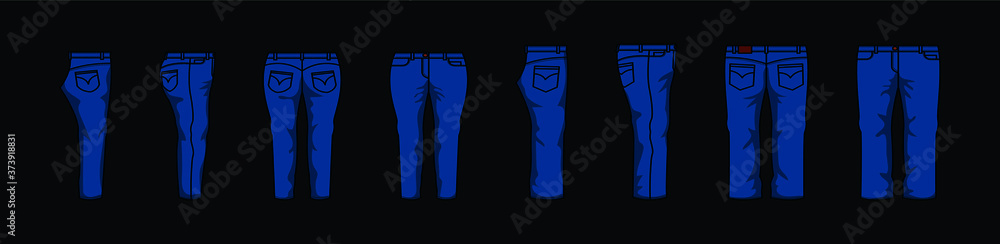 Jeans clothing. Trendy fashion ripped denim casual clothes vector illustration Jeans clothing. Trendy fashion ripped denim casual clothes vector illustration