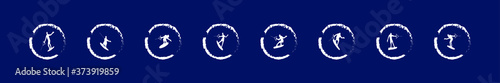 set of wake boarding cartoon icon design template with various models. vector illustration