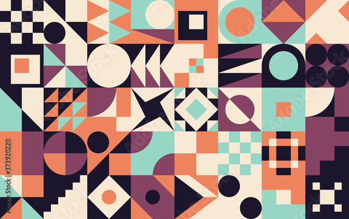 Neo Geo Art Abstract Geometric Vector Pattern Composition