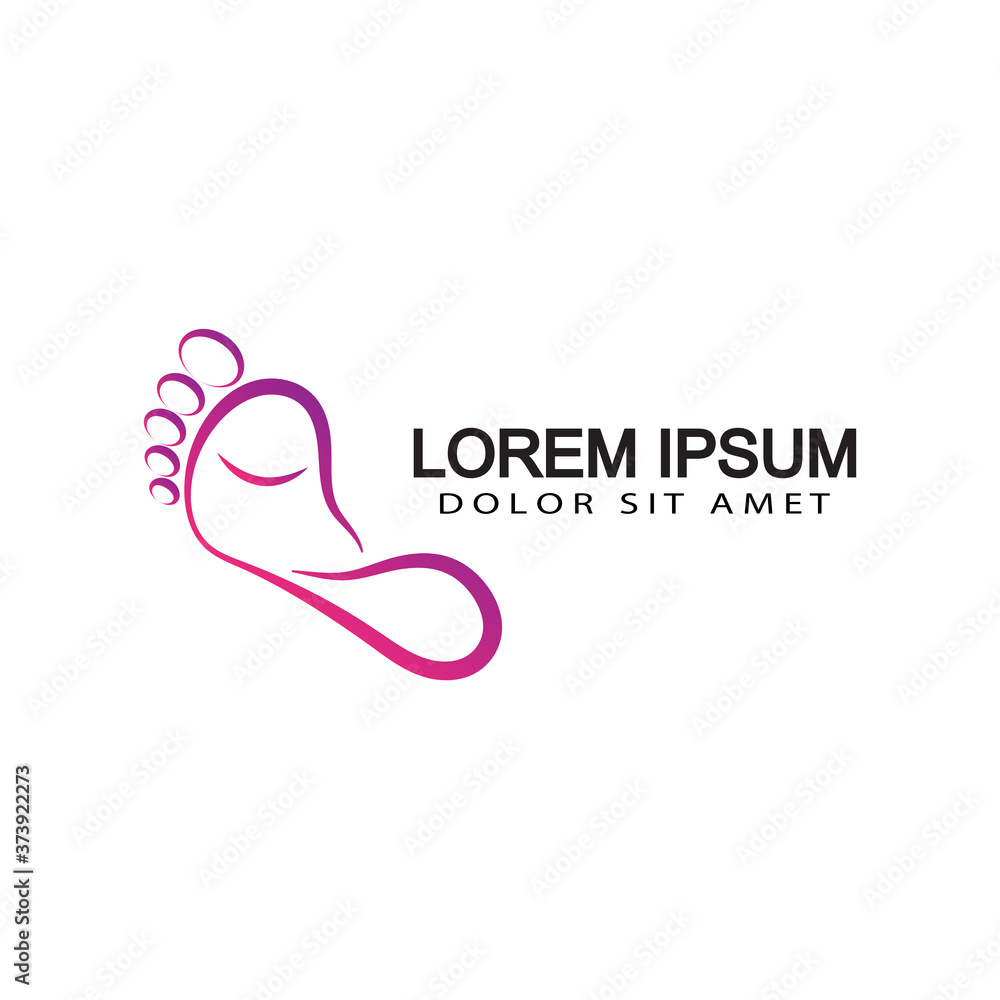 foot logo template design vector with isolated white background 