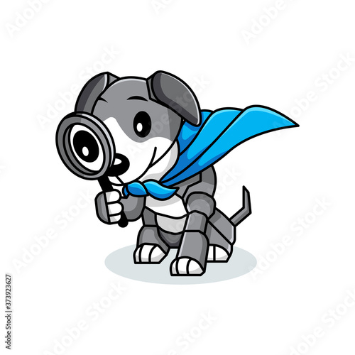 cute detective dog. suitable for logo,icon and sticker