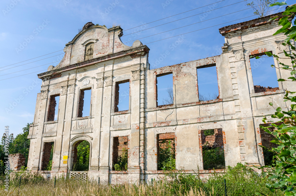 The remains of palace in Starogard, Poland