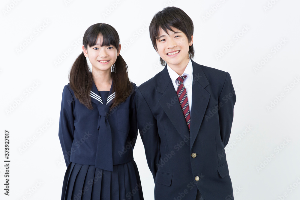 男子中学生と女子中学生 男子中学生と女子中学生