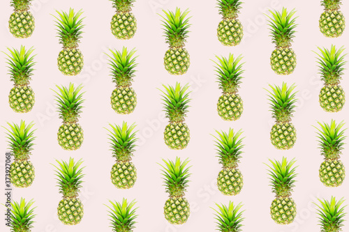 The texture colorful fruit pattern of pineapple fruit, flat lay