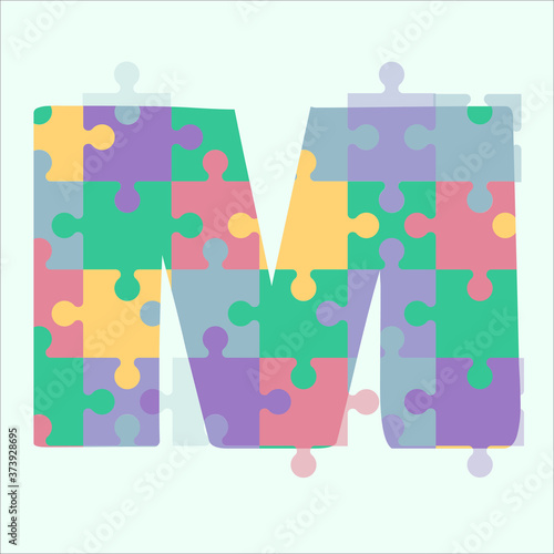 Alphabet puzzle M