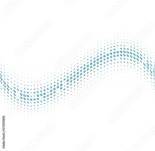 abstract wave of blue cubes