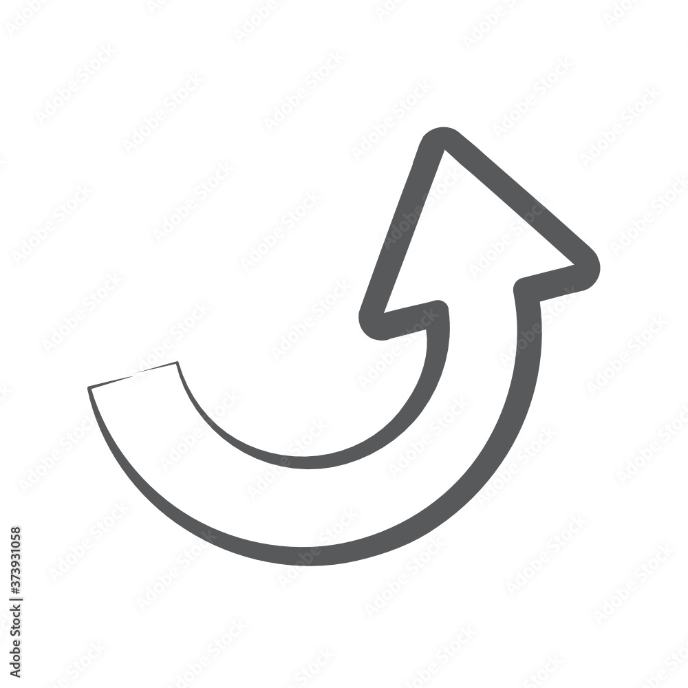 
A trendy vector style of short arc arrow, editable icon 
