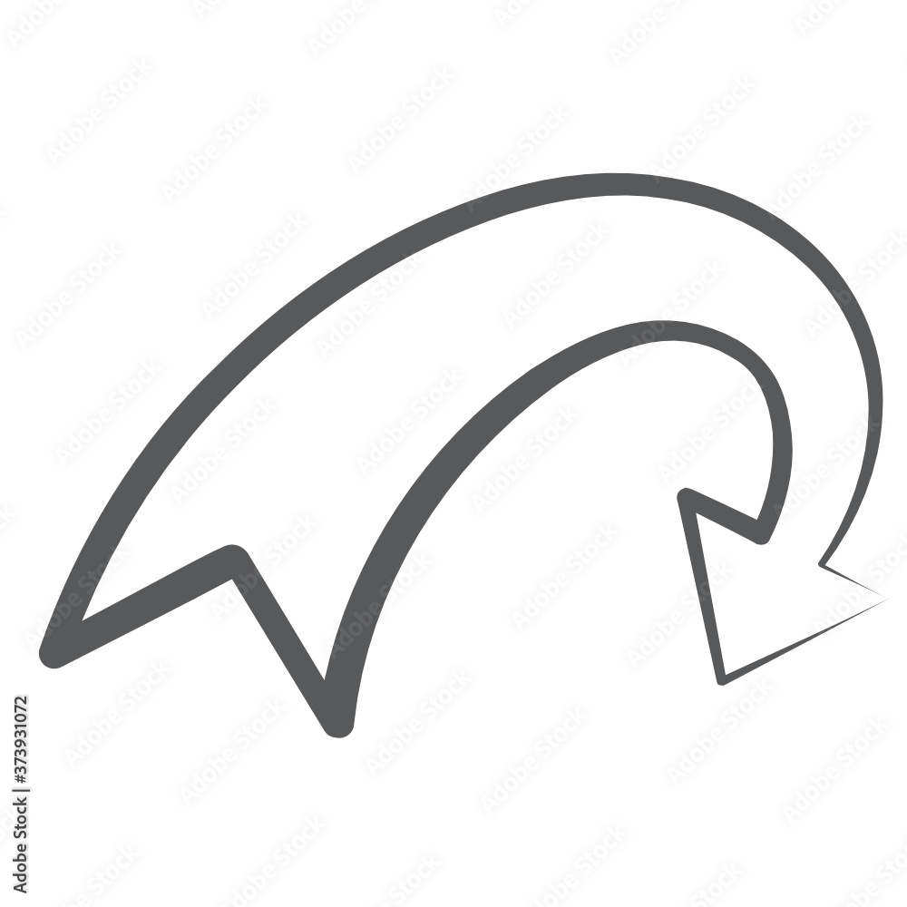 Vector style of arched arrow, linear icon
Vector style of arched arrow, linear icon