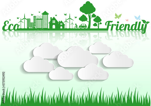Ecology connection concept background . Vector infographic illustration