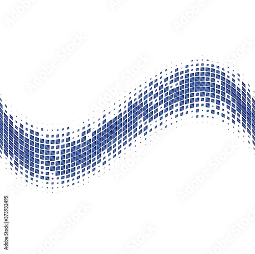 abstract wave of blue cubes