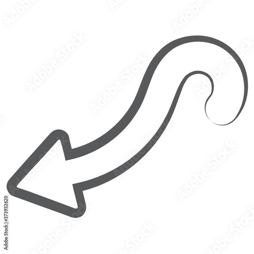
An icon style of bottom arc arrow, editable stroke 
