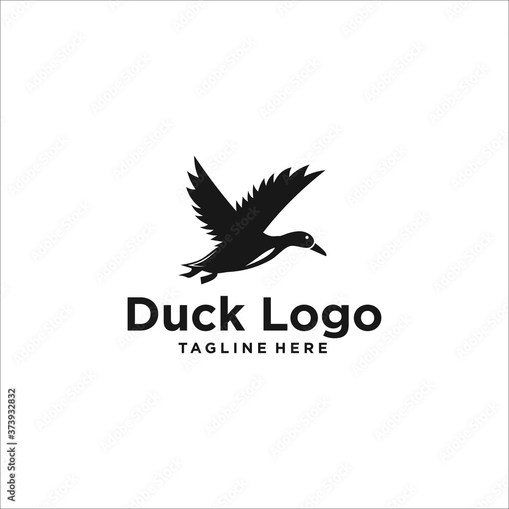 Fototapeta premium duck logo design template silhouette vector