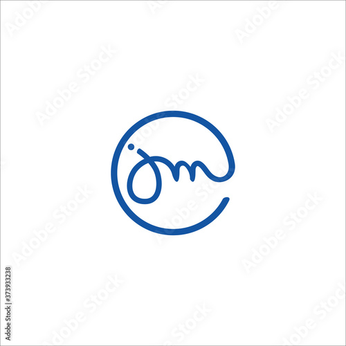 jm letter logo design template silhouette vector