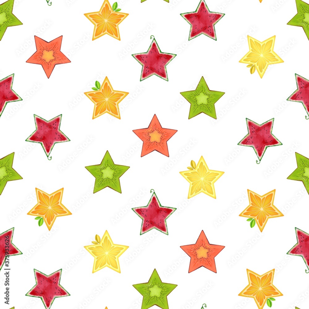 Cute fruit starts pattern Cute fruit starts pattern