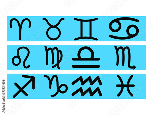 Horoscope sign, graphic. Astrology. Zodiac signs and symbols