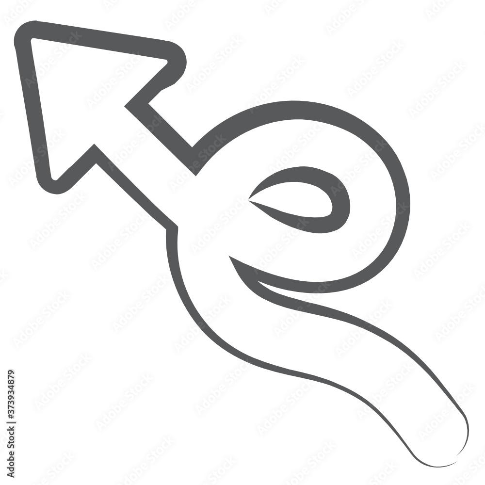 Curly arrow icon in modern editable style
Curly arrow icon in modern editable style
