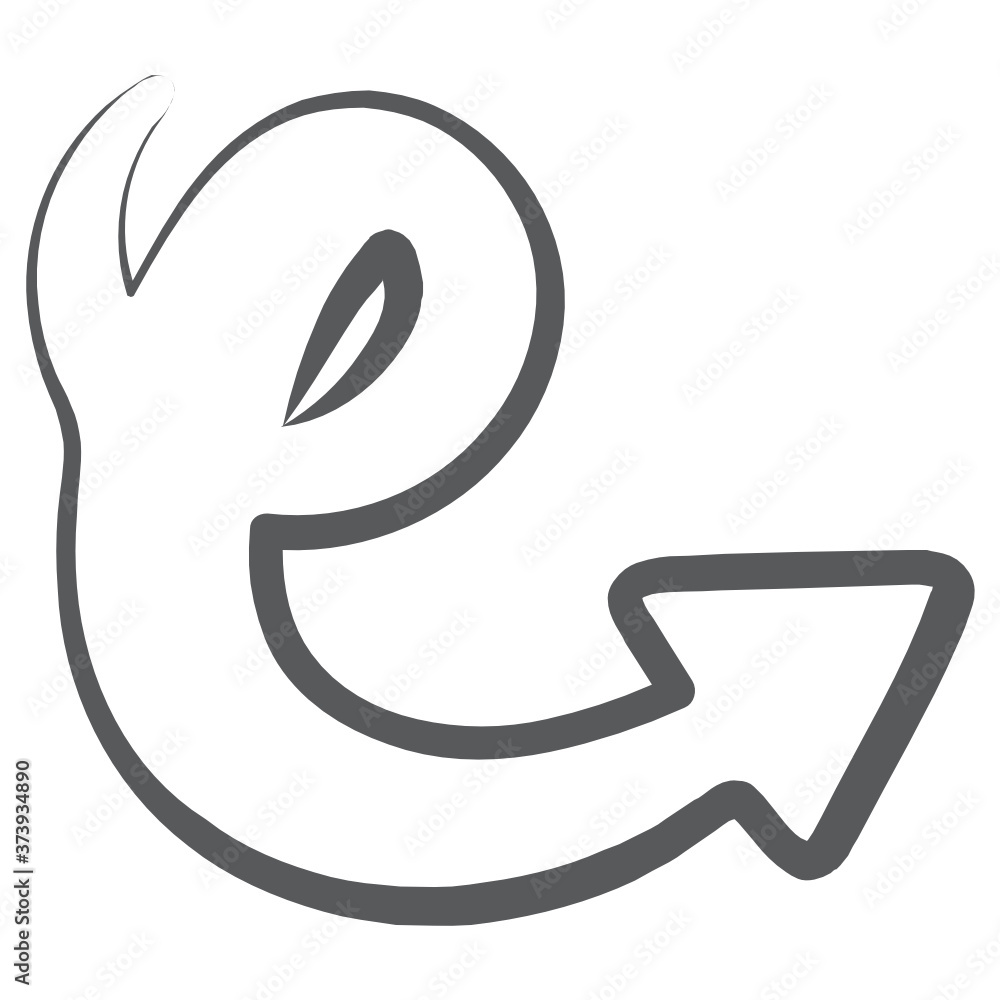 Curly arrow icon in modern editable style
Curly arrow icon in modern editable style