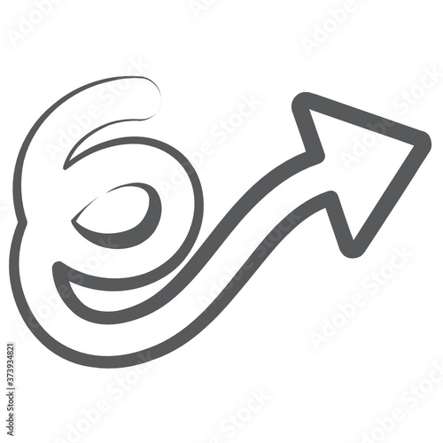 
Curly arrow icon in modern editable style 
