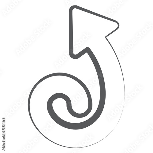  Curly arrow icon in modern editable style 