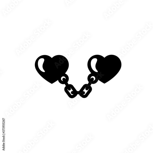 Hearts shackle icon isolated vector on white
