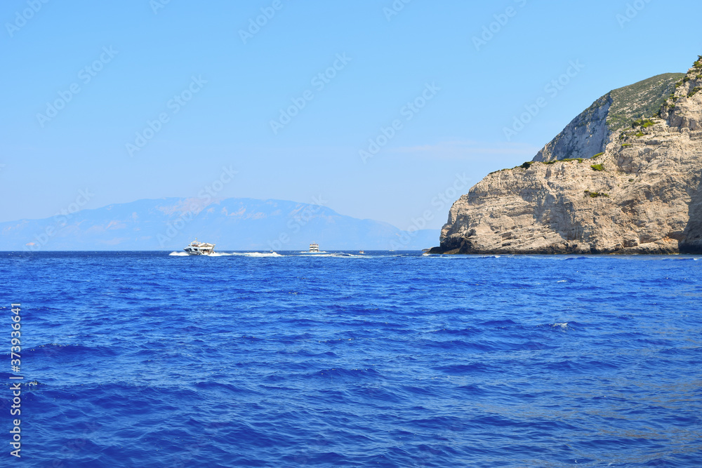 Mediterranean cliffs on the Greek island of Zakynthos Mediterranean cliffs on the Greek island of Zakynthos