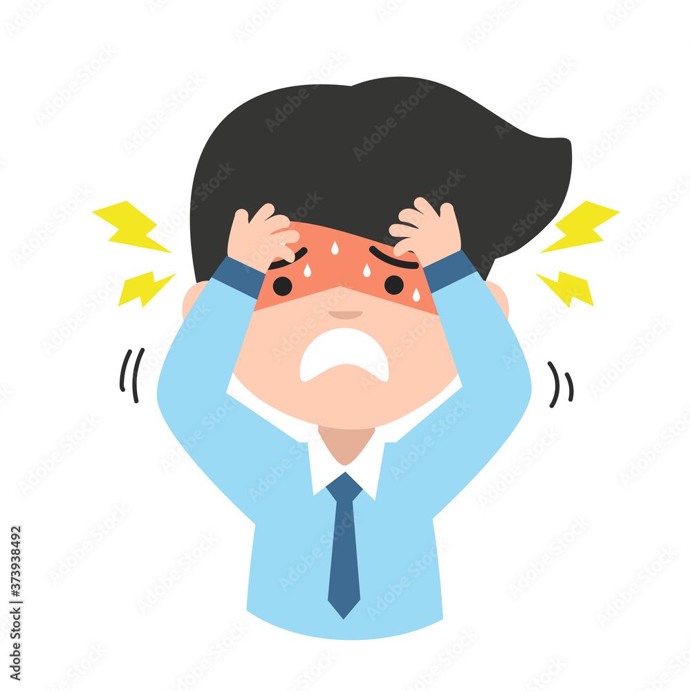 businessman headache disease of the head concept businessman headache disease of the head concept