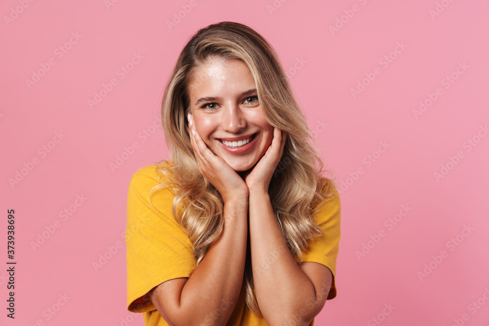 Happy cheerful young woman Happy cheerful young woman