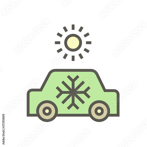 Air conditioner control vector icon design, editable stroke.