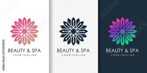 Beauty logo for spa and wellness with modern concept, design template, logo template, logo, Premium Vector