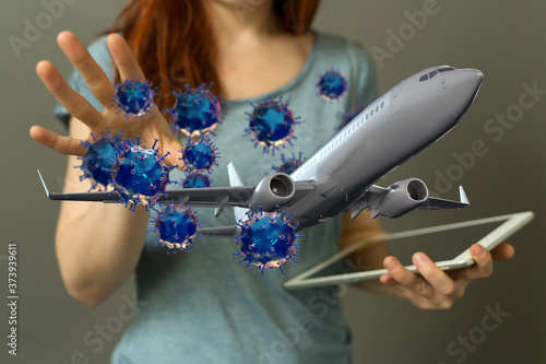 Stop airplane sign. Sign of...