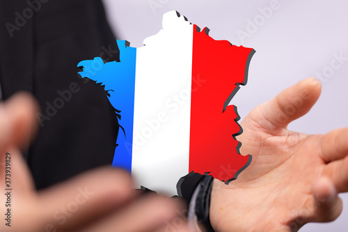 3d Digital France map country illustration