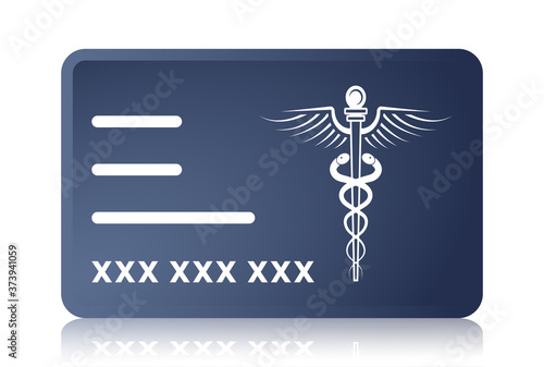 Medical health insurance card flat color icon for apps or website
