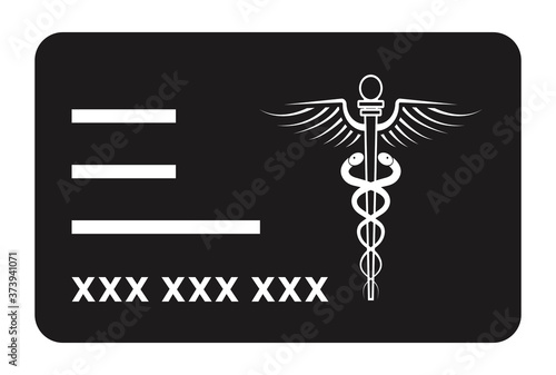 Medical health insurance card flat vector icon for apps or website