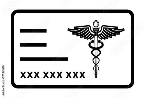 Medical health insurance card line art icon for apps or website