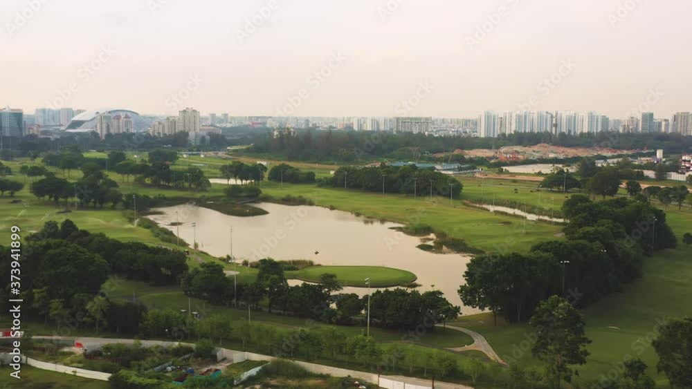 Aerial shot of golf course Singapore Aerial shot of golf course Singapore