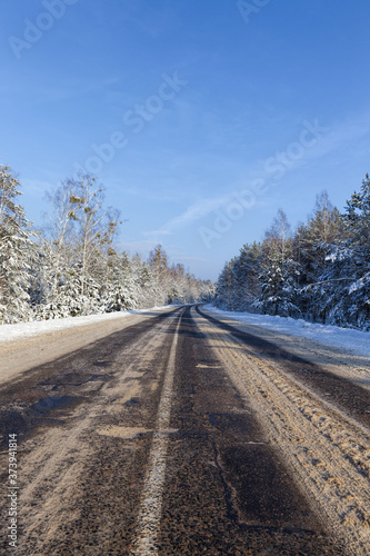 snow-covered winter road