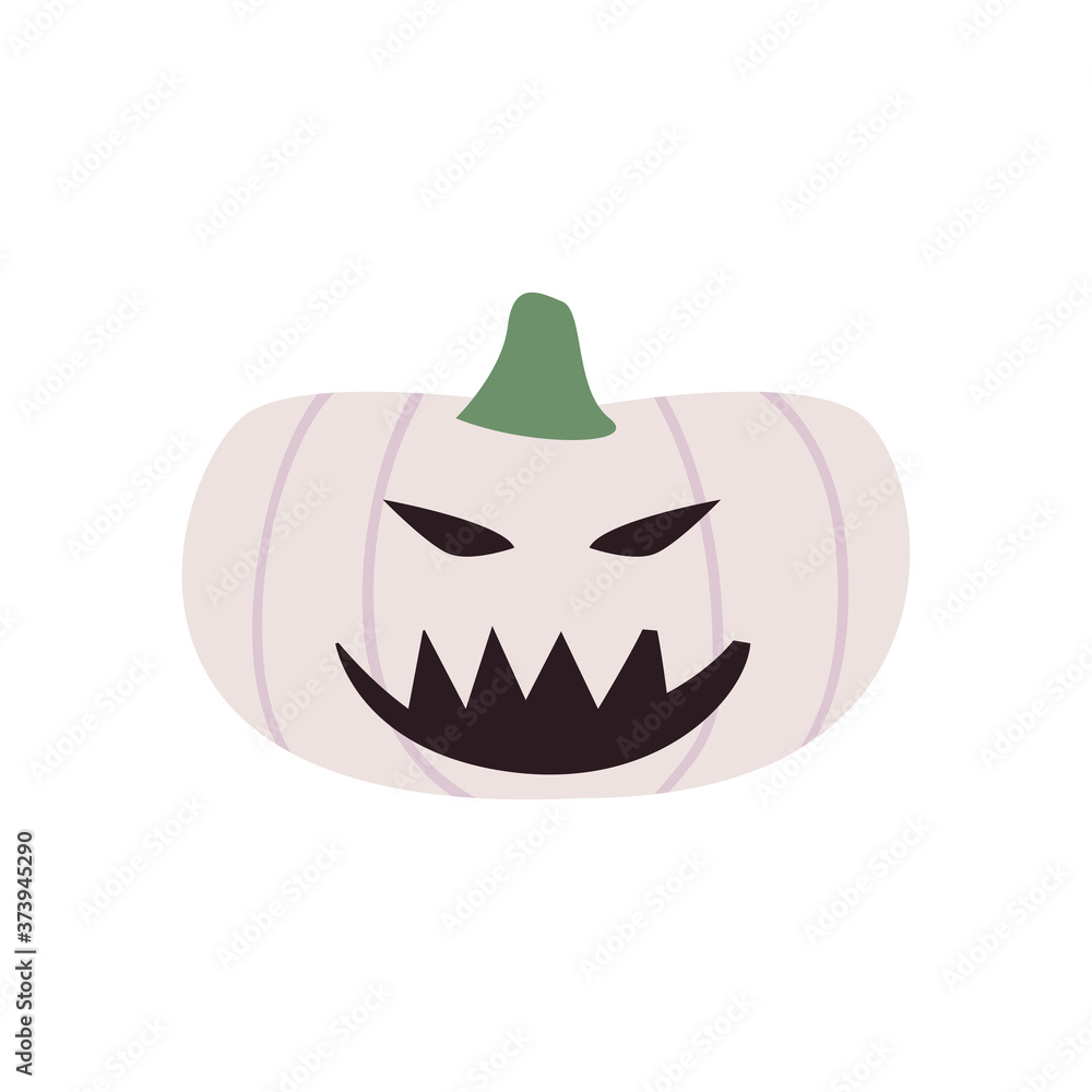 scary pumpkin cartoon free form style icon vector design