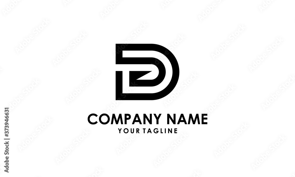 Monogram D or DD creative modern black letters logo design Monogram D or DD creative modern black letters logo design