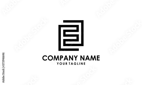 Monogram EE creative modern black letters logo design photo