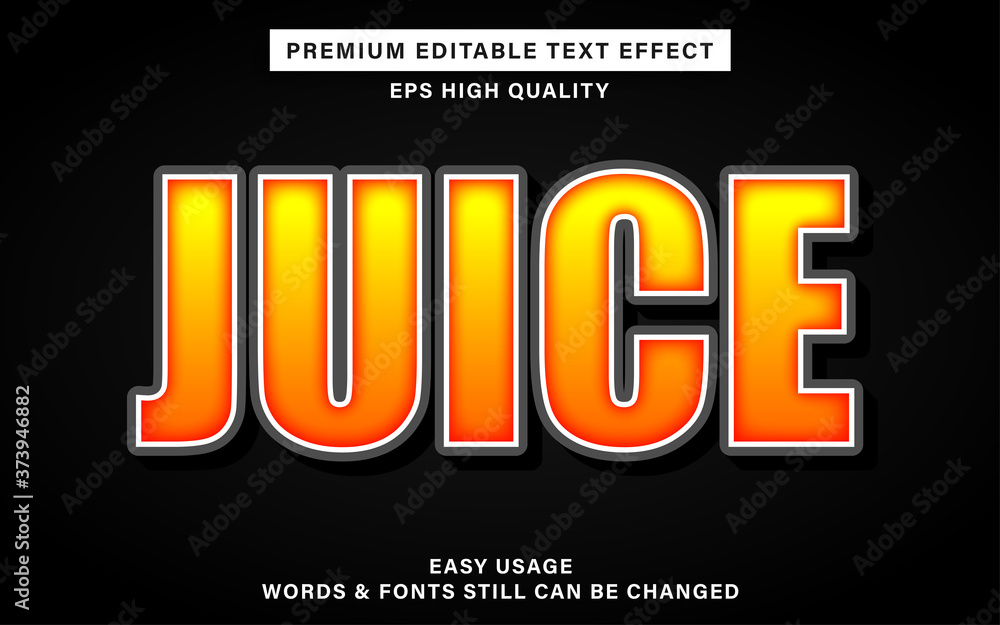 Obraz premium Premium editable text effect - juice