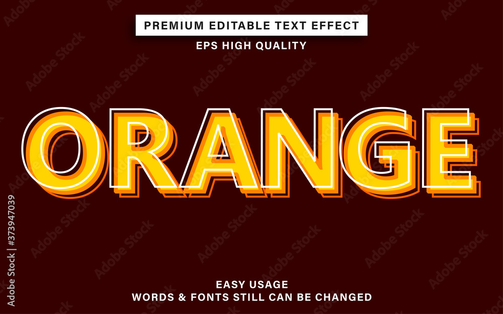 Premium editable text effect - orange Premium editable text effect - orange