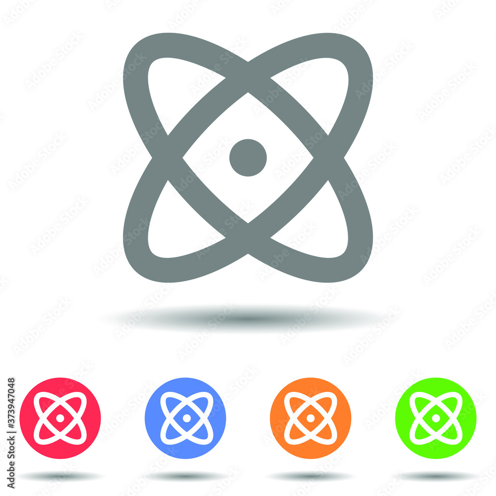 Atom abstract icon vector logo with isolated background