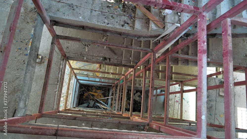 Elevator shaft in an unfinished and abandoned building Elevator shaft in an unfinished and abandoned building