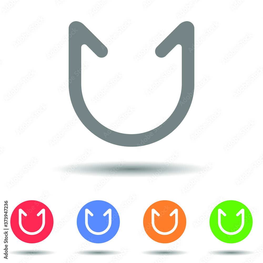 Curve arrow icon vector logo with isolated background Curve arrow icon vector logo with isolated background