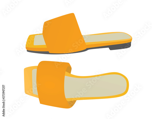 Orange woman sandal. vector illustration