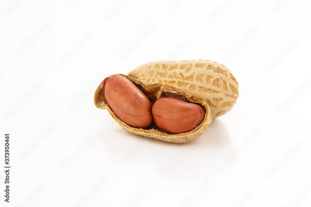 Peanuts on a white background
Peanuts on a white background