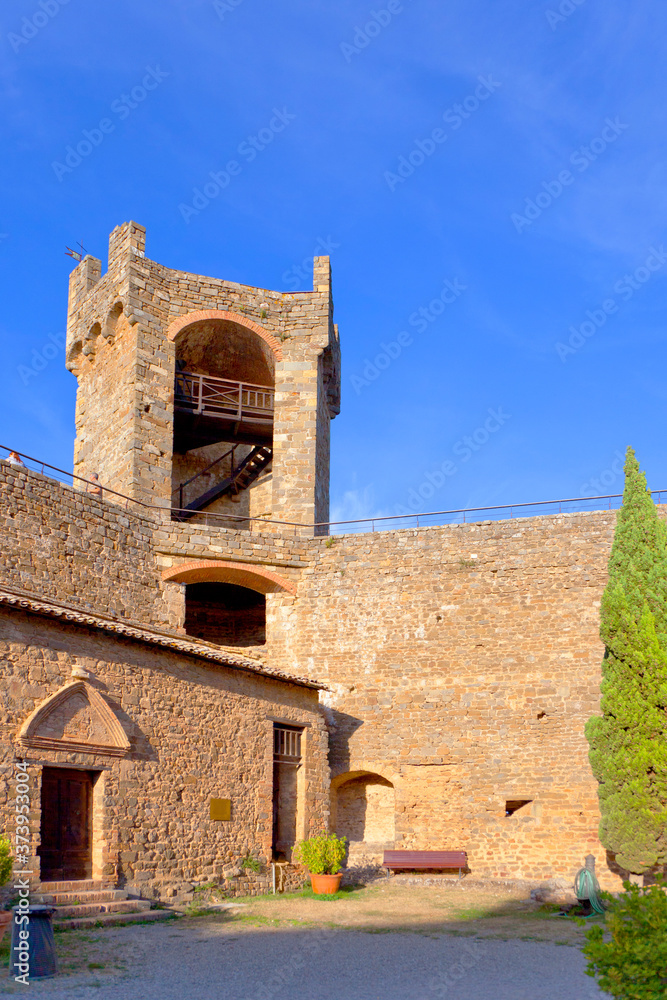Old castle in Montalcino in Tuscany, Italy.